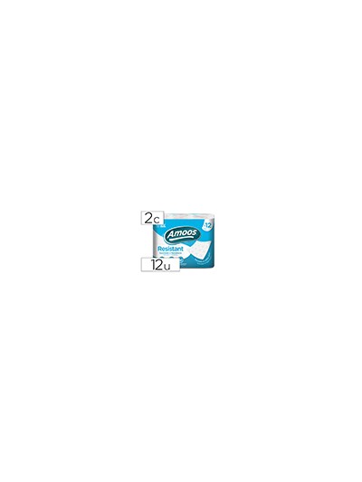 Papel higienico amoos 2 capas 100 mm diametro x 87 mm alto paquete de 12 rollos