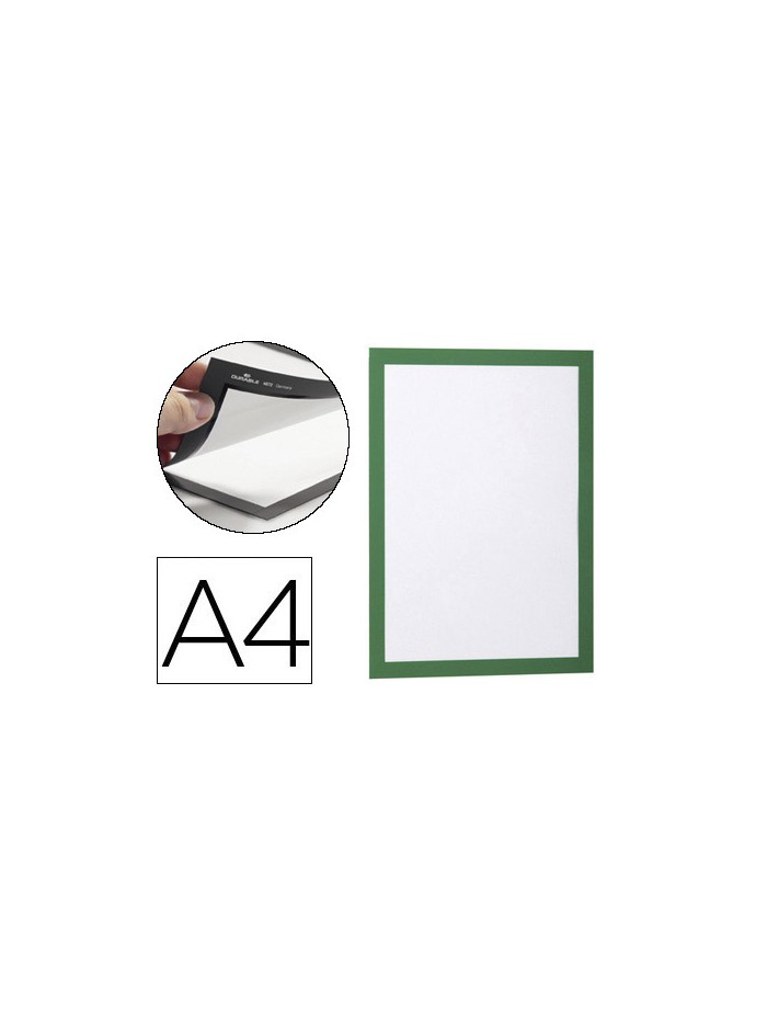 Marco porta anuncios durable magnetico din a4 dorso adhesivo removible color verde pack de 2 unidades Marco porta anuncios durable magnetico din a4 dorso adhesivo removible color verde pack de 2 unidades