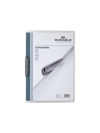 Carpeta durable duraswing dossier pinza lateral giratoria polipropileno din a4 grafito 30 hojas