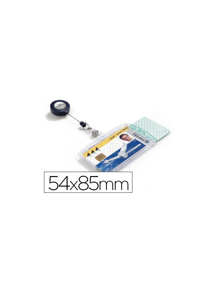 Identificador con cordon extensible durable doble uso vertical/horizontal 54x85 mm Identificador con cordon extensible durable doble uso vertical/horizontal 54x85 mm
