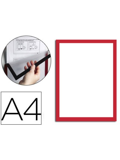 Marco porta anuncios durable magnetico din a4 dorso adhesivo removible para informacion de seguridad pack 5 unidades