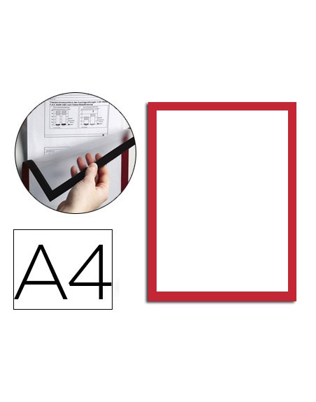 Marco porta anuncios durable magnetico din a4 dorso adhesivo removible para informacion de seguridad pack 5 unidades