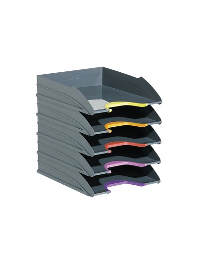 Bandeja sobremesa durable plastico reciclado blue angel gris 255x55x330 mm pack de 5 unidades