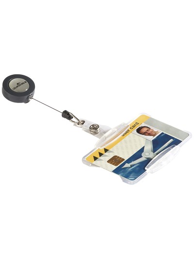 Identificador con cordon extensible durable uso vertical/horizontal 54x85 mm