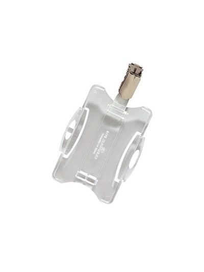 Identificador con pinza giratoria durable uso vertical/horizontal 54x85 mm
