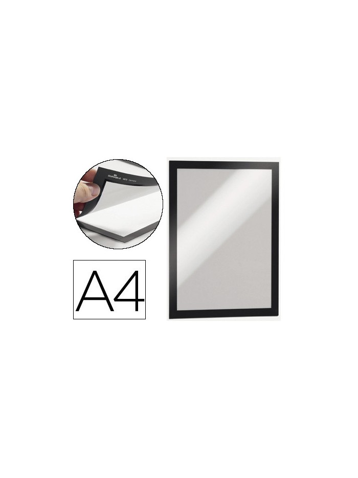 Marco porta anuncios durable magnetico din a4 dorso adhesivo removible color negro pack de 2 unidades Marco porta anuncios durable magnetico din a4 dorso adhesivo removible color negro pack de 2 unidades