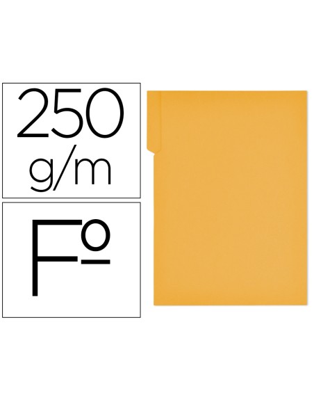 Subcarpeta cartulina gio folio pestaña derecha 250 g/m2 amarillo