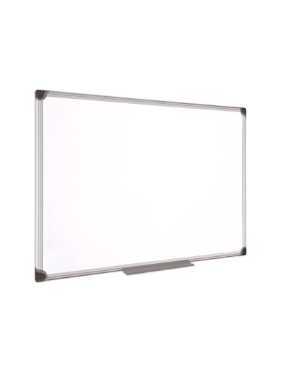 Pizarra blanca bi-office magnetica maya w ceramica vitrificada marco de aluminio 90 x 60 cm con bandeja para
