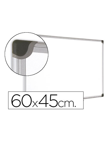 Pizarra blanca bi-office magnetica maya w ceramica vitrificada marco de aluminio 60 x 45 cm con bandeja para