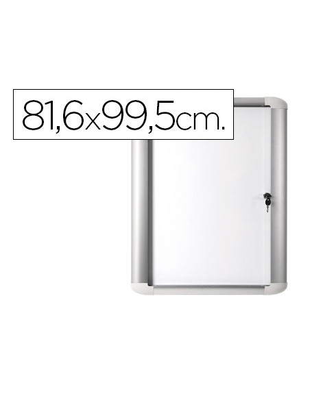 Vitrina de anuncio bi-office magnetica 816x995 mm para exterior con marco de aluminio y cerradura