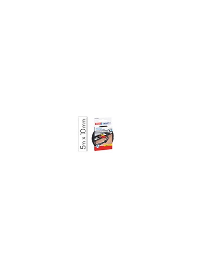 Velcro adhesivo tesa para agrupar cables 5 m x 10 mm color negro