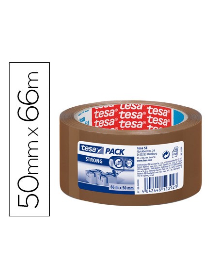 Cinta adhesiva tesa marron strong 66 mt x 50 mm para embalaje bajo ruido