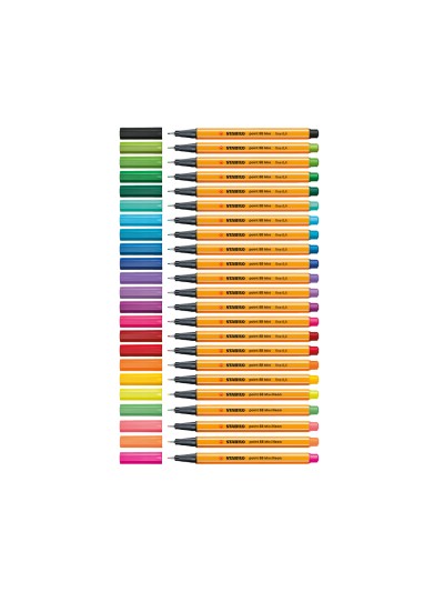 Rotulador stabilo punta de fibra point 88 mini estuche de 18 unidades colores surtidos