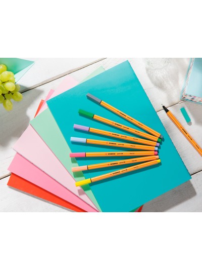 Rotulador stabilo punta de fibra point 88 estuche de 10 unidades colores surtidos