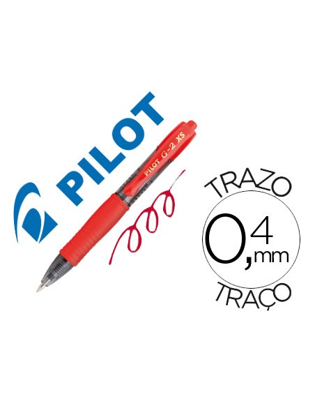 Boligrafo pilot g-2 pixie rojo tinta gel retractil sujecion de caucho