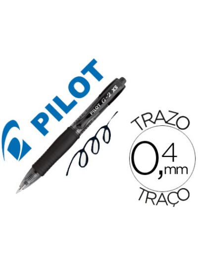Boligrafo pilot g-2 pixie negro tinta gel retractil sujecion de caucho
