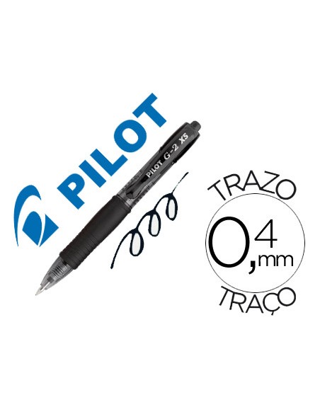 Boligrafo pilot g-2 pixie negro tinta gel retractil sujecion de caucho