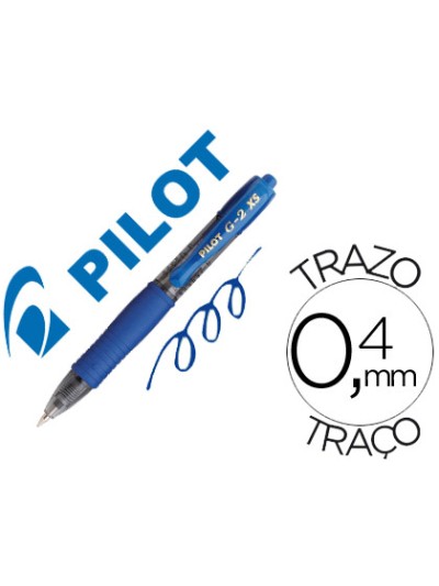 Boligrafo pilot g-2 pixie azul tinta gel retractil sujecion de caucho