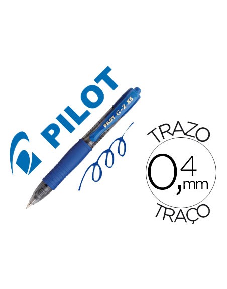 Boligrafo pilot g-2 pixie azul tinta gel retractil sujecion de caucho