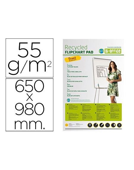 Bloc congreso bi-office papel reciclado 650x980 mm 20 hojas 55g/m2