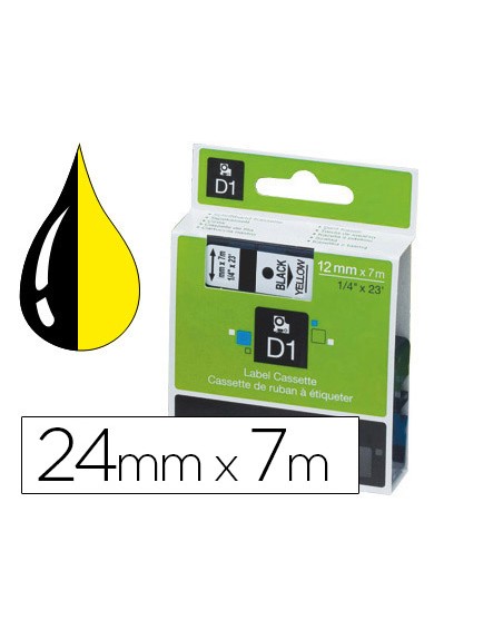 Cinta dymo 1000 negro-amarillo 24 mm x 7 m d1