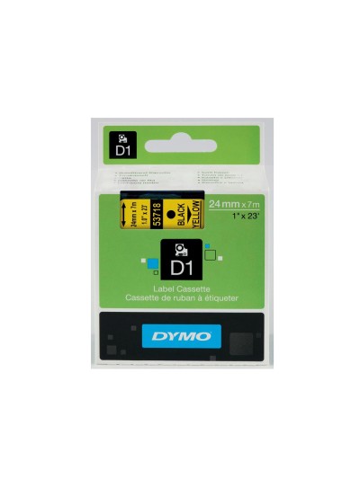 Cinta dymo 1000 negro-amarillo 24 mm x 7 m d1