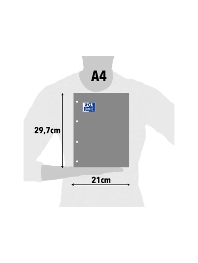 Recambio oxford a4 100 + 20 hojas gratis 90 gr cuadro 4mm 4 taladros