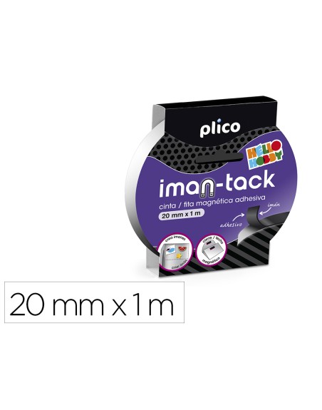 Cinta adhesiva plico imantada 20mm x 1m