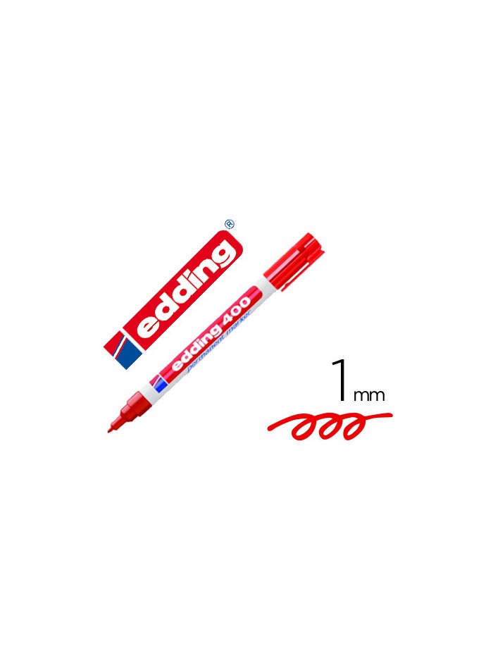 Rotulador edding marcador permanente 400 rojo punta redonda 1 mm recargable Rotulador edding marcador permanente 400 rojo punta redonda 1 mm recargable