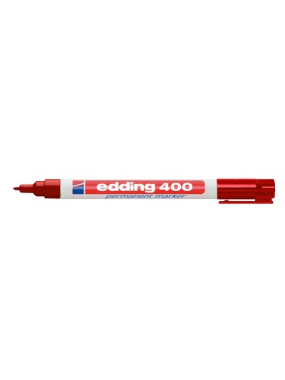 Rotulador edding marcador permanente 400 rojo punta redonda 1 mm recargable