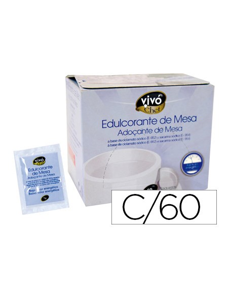 Edulcorante vivochef de facil disolucion caja de 60 sobres