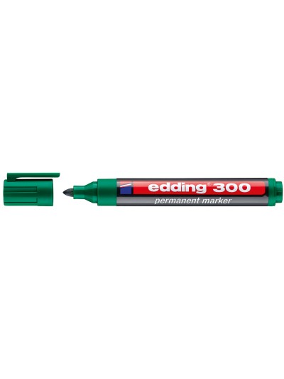 Rotulador edding marcador permanente 300 verde punta redonda 1,5-3 mm recargable