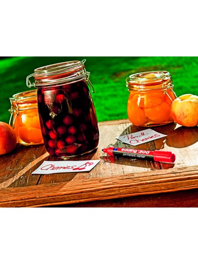 Rotulador edding marcador permanente 300 rojo punta redonda 1,5-3 mm recargable