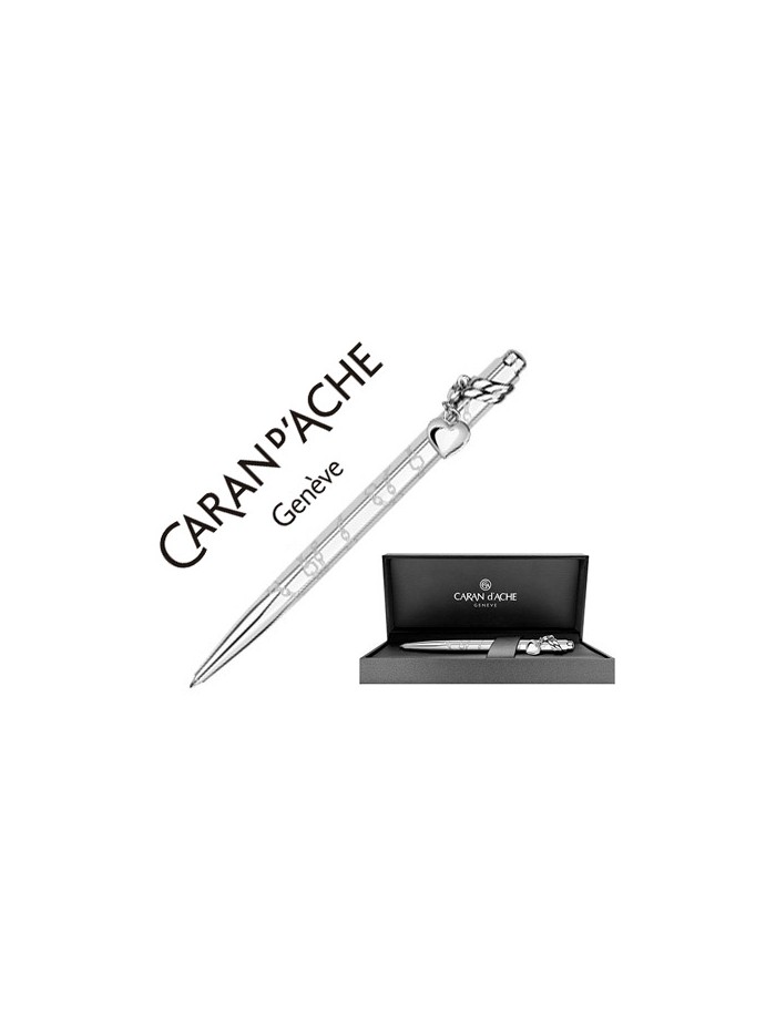 Boligrafo caran d'ache ecridor mademoiselle placado paladio corazon con estuche punta media Boligrafo caran d'ache ecridor mademoiselle placado paladio corazon con estuche punta media