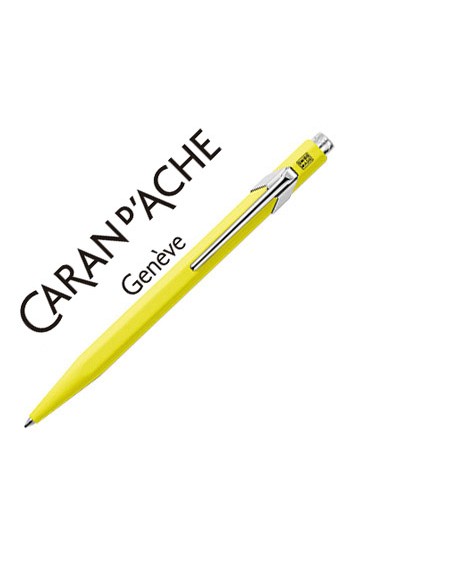 Boligrafo caran d'ache 849 fluo amarillo punta media
