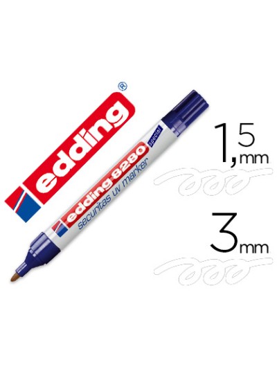 Rotulador edding marcador de seguridad visible bajo la luz ultravioleta punta redonda 1,5 mm