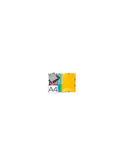 Carpeta exacompta gomas carton simil-prespan tres solapas din a4+ colores surtidos
