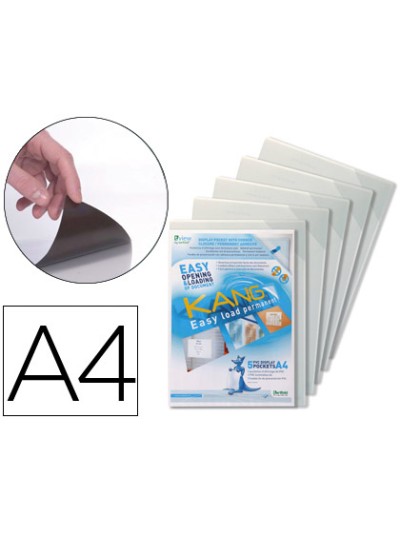 Funda de presentacion tarifold adhesiva permanente rigida y anti reflejo din a4 pack 5 unidades