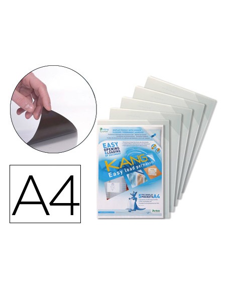 Funda de presentacion tarifold adhesiva permanente rigida y anti reflejo din a4 pack 5 unidades