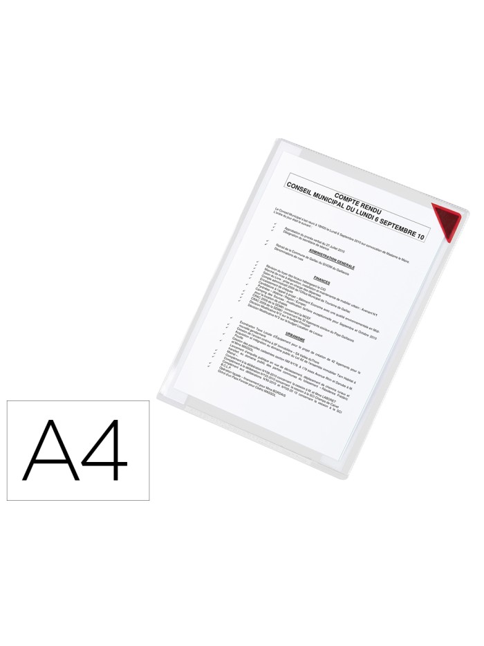 Funda de presentacion tarifold adhesiva removible din a4 con esquina magnetica capacidad para 10 hojas pack 5 unidades Funda de presentacion tarifold adhesiva removible din a4 con esquina magnetica capacidad para 10 hojas pack 5 unidades