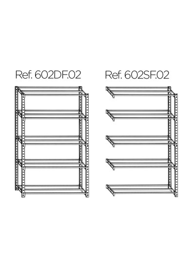 Estanteria paperflow metalica 6 estantes 80 kg por estante 200x100x35 cm modulo adicional