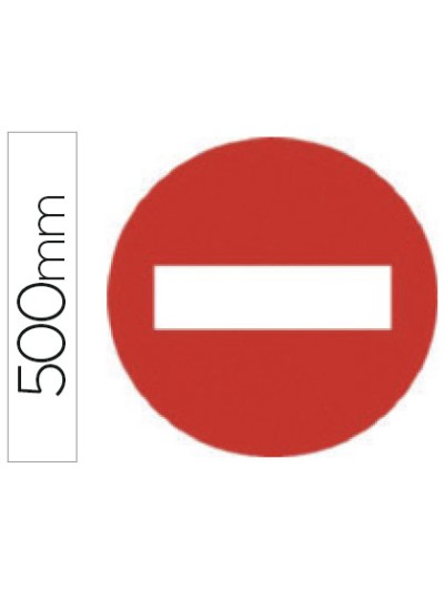 Pictograma syssa señal vial entrada prohibida en acero galvanizado 500 mm