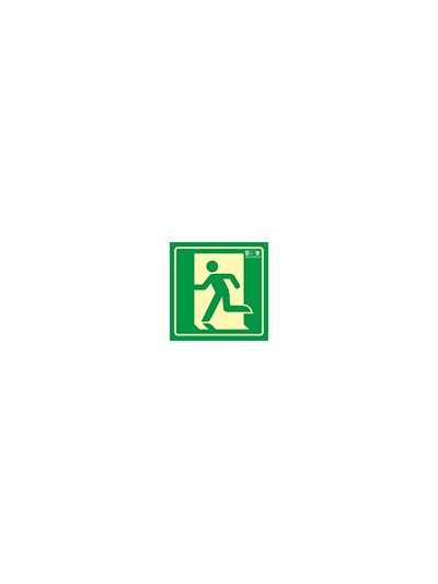 Pictograma syssa señal de salida de emergencia izquierda en pvc fotoluminiscente 210x210 mm