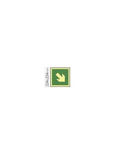 Pictograma syssa señal de via de evacuacion en pvc fotoluminiscente 224x224 mm