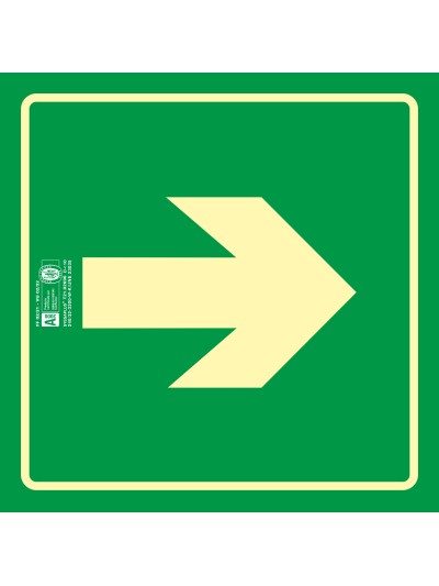Pictograma syssa señal de via de evacuacion en pvc fotoluminiscente 210x210 mm