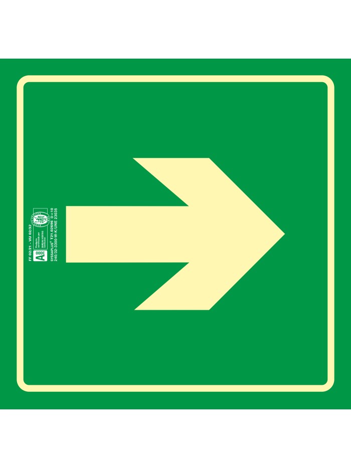 Pictograma syssa señal de via de evacuacion en pvc fotoluminiscente 210x210 mm Pictograma syssa señal de via de evacuacion en pvc fotoluminiscente 210x210 mm