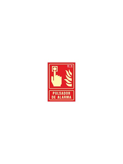 Pictograma syssa señal de pulsador de alarma en pvc fotoluminiscente 210x297 mm