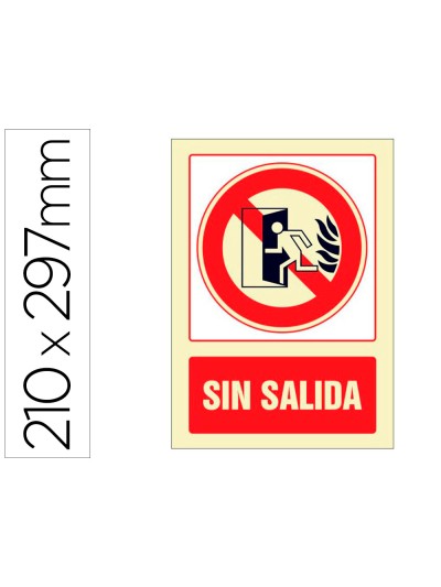 Pictograma syssa señal de no hay salida en pvc fotoluminiscente 210x297 mm