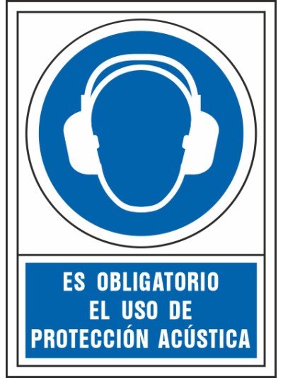 Pictograma syssa señal de obligacion es obligatorio el uso de proteccion acustica en pvc 245x345 mm