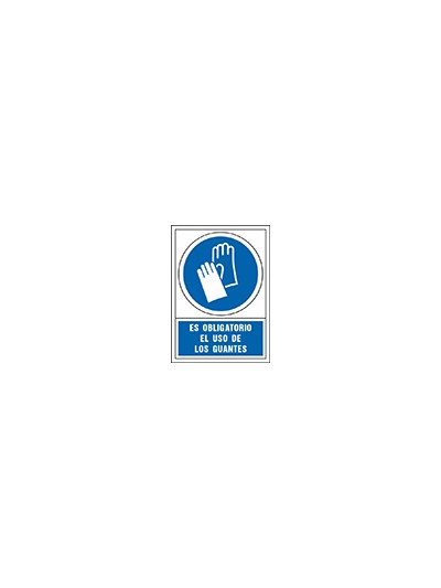Pictograma syssa señal de obligacion es obligatorio el uso de los guantes en pvc 245x345 mm
